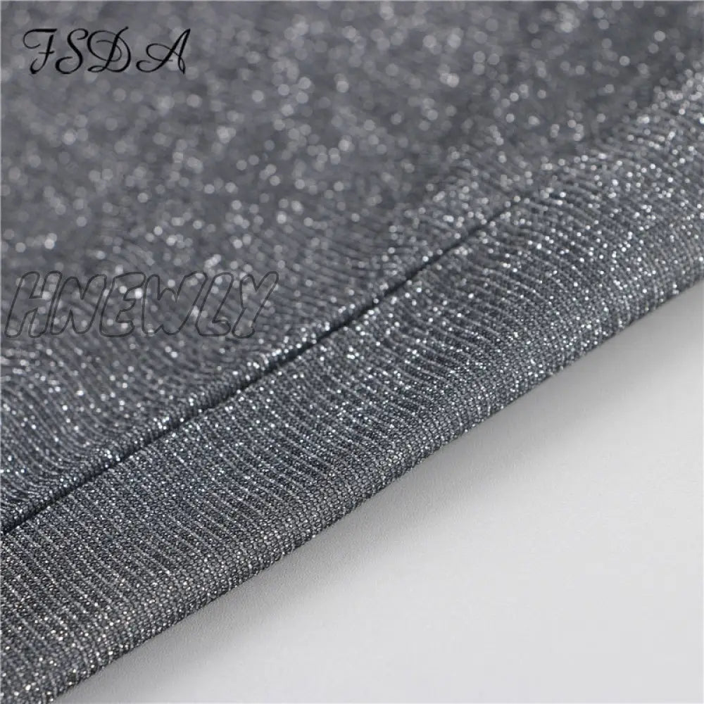 Hnewly High Waist Women Pants Y2K Glitter Party Fashion Autumn Winter Long Trousets Wide Leg Casual