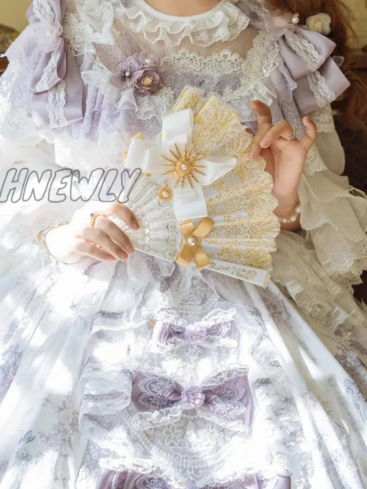 Hnewly Japanese Kawaii Lolita Blouse Women Victorian Vintage Bow Lace Embroidery Flare Sleeve