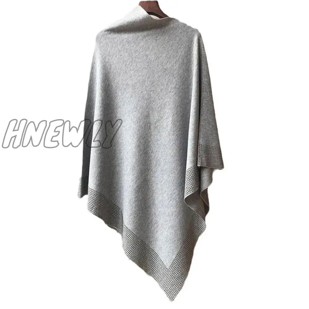 Hnewly Knitted Capes & Ponchos Women Bat Sleeve Cape Shawl Mujer Loose Shirt Oversized Coat Spring