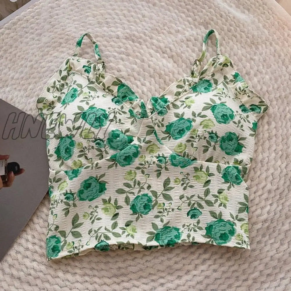 Hnewly Korean Fashion Sexy Camsoles Spaghetti Strap Tank Top Woman Sweet Crop Tops Women Off