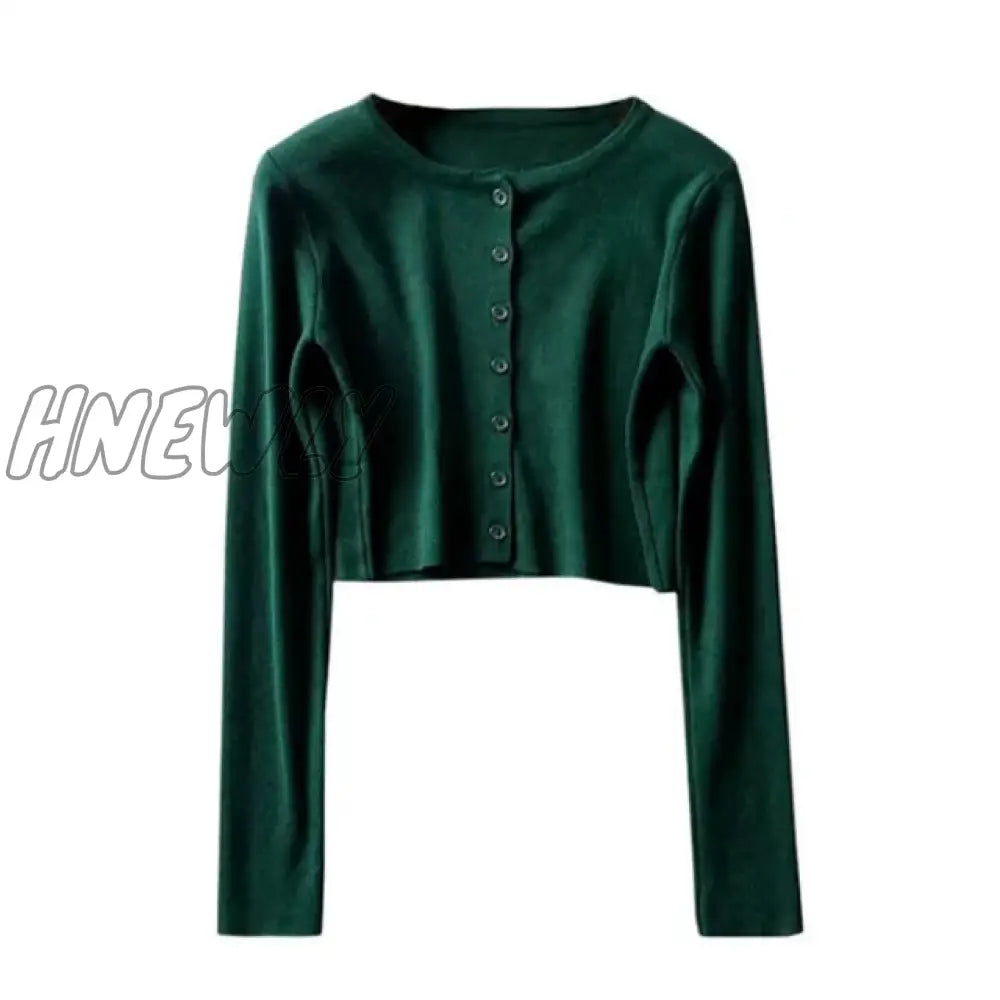 Hnewly Korean Style O-Neck Short Knitted Sweaters Women Thin Cardigan Fashion Sleeve Sun Protection