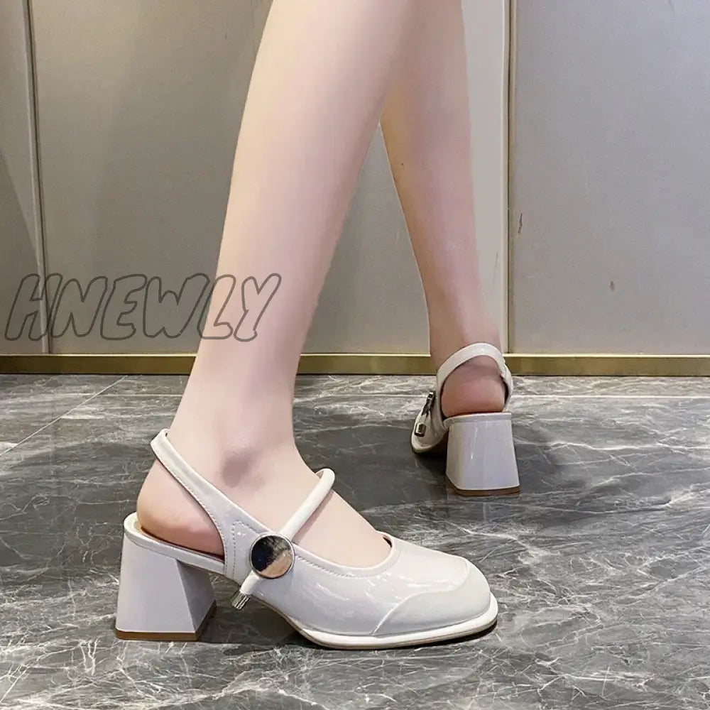 Hnewly Ladies Shoes On Sale 2024 Fashion Elastic Band Women’s Pumps Autumn Round Toe Solid Mary