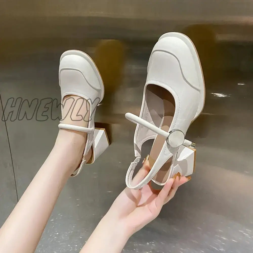 Hnewly Ladies Shoes On Sale 2024 Fashion Elastic Band Women’s Pumps Autumn Round Toe Solid Mary