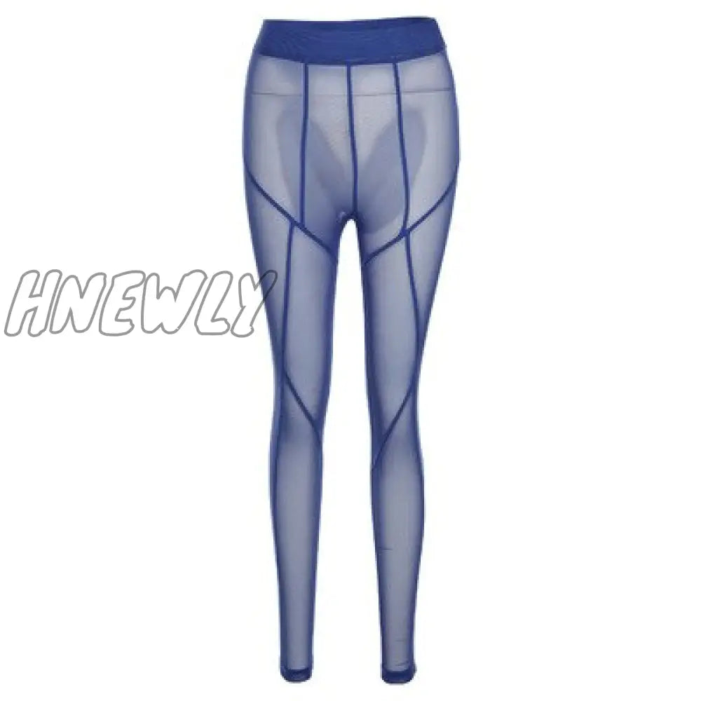 Hnewly Leggings For Women Joskaa Sexy See - Through Black High Waist Long Trousers Casual