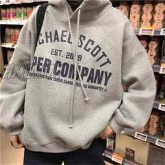 Hnewly Letter Printed Hooded Sweatshirt Women Autumn Winter Warm Korean Loose Pullovers Long Sleeve