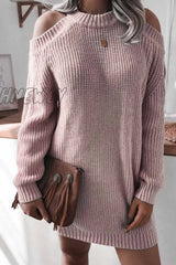 Hnewly - Loose Off-Shoulder Long Sleeves Tops M / Pink