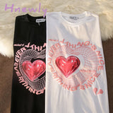 Hnewly Love Short - Sleeved T - Shirt Women Summer New Loose Tide Brand Couple Top Valentines Day