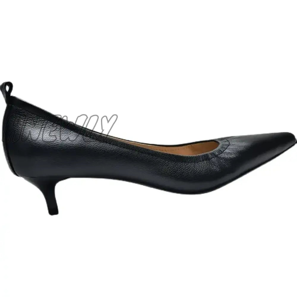 Hnewly Low Heel Dress Shoes Pointed Slip-On Boat Solid Color Basic Pump Women’s Office Fashion