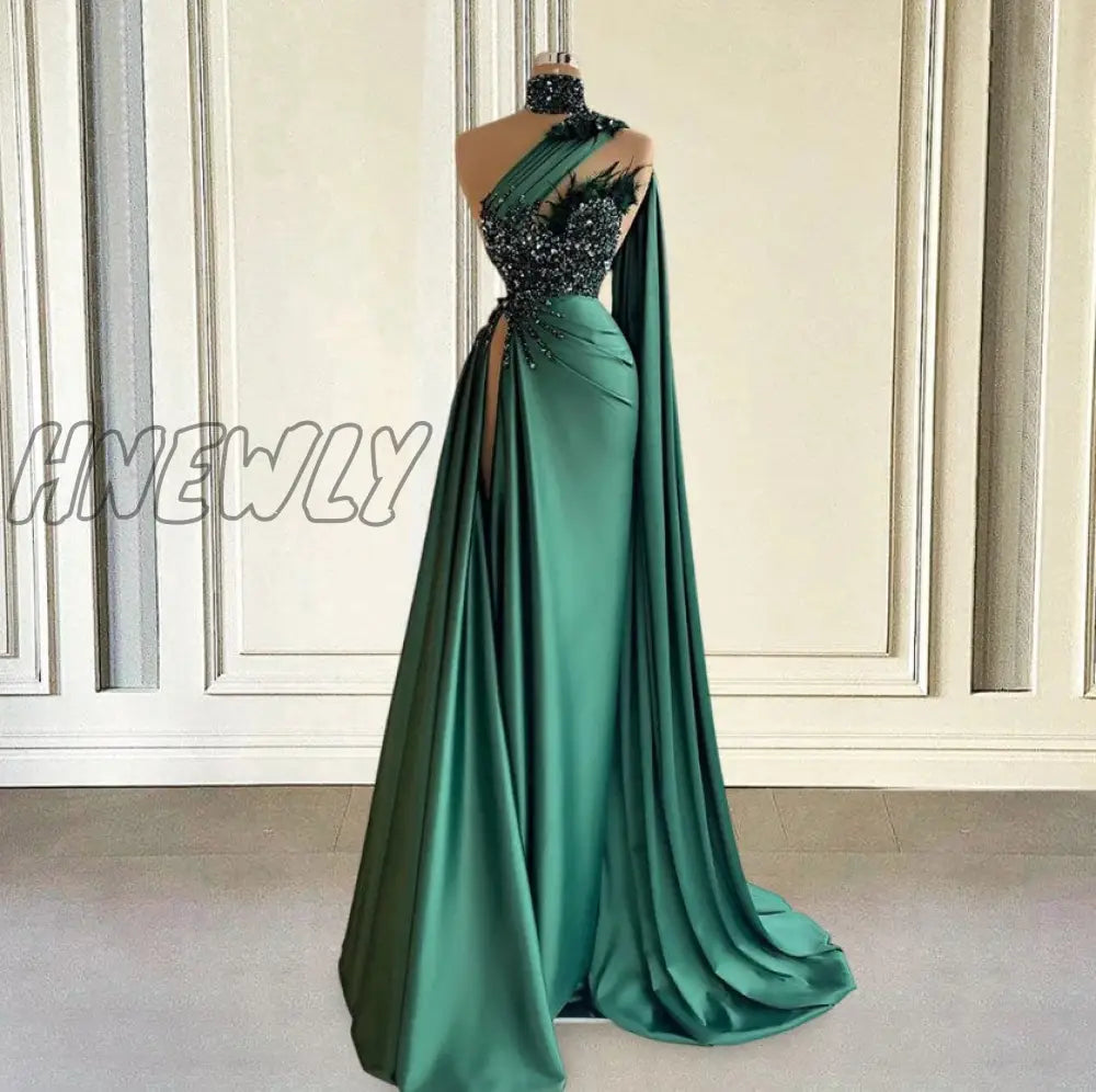 Hnewly Luxury Evening Dresses Fashion Design Side Split Ruffles Tulle – hnewly Hnewly Luxury Evening Dresses Fashion Design Side Split Ruffles Tulle – hnewly