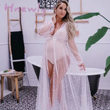 Hnewly maternity dress for photoshoot Stereo Pearl Maternity Dress For Photography Maternity Tulle Pearl Outfit Long Kimono Dress