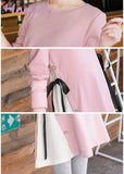 Hnewly Maternity Dress For Pregnant Women Clothes Casual Patchwork Long - Sleeved Loose T - Shirt