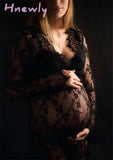 Hnewly Maternity Dresses For Photo Shoot Women Pregnancy Lace Dress Photography Props Sexy Long