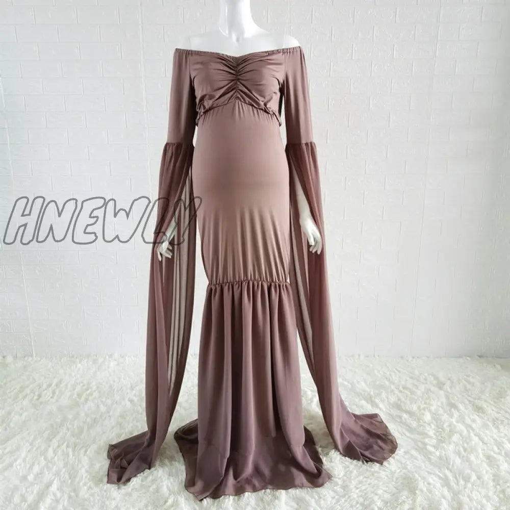 Hnewly Maternity Photo Shoot Long Dresses Baby Shower Stretchy Pregnant Woman Photography Props