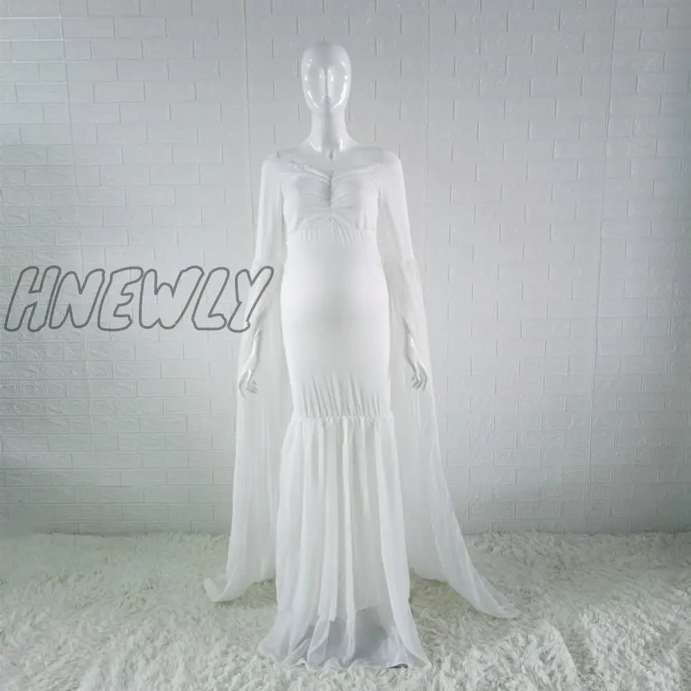 Hnewly Maternity Photo Shoot Long Dresses Baby Shower Stretchy Pregnant Woman Photography Props
