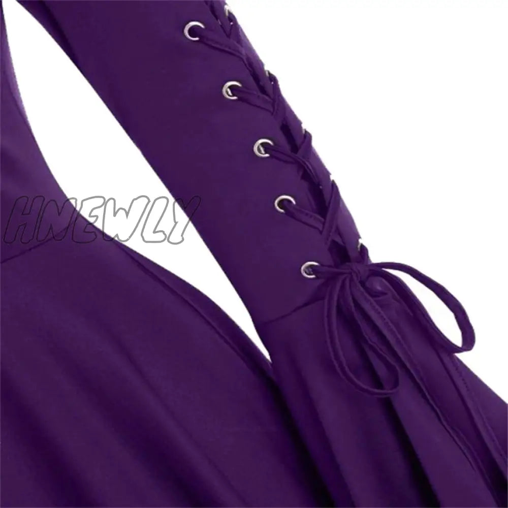 Hnewly Medieval Cosplay Gothic Halloween Costumes For Women Dress Witch Middle Ages Renaissance