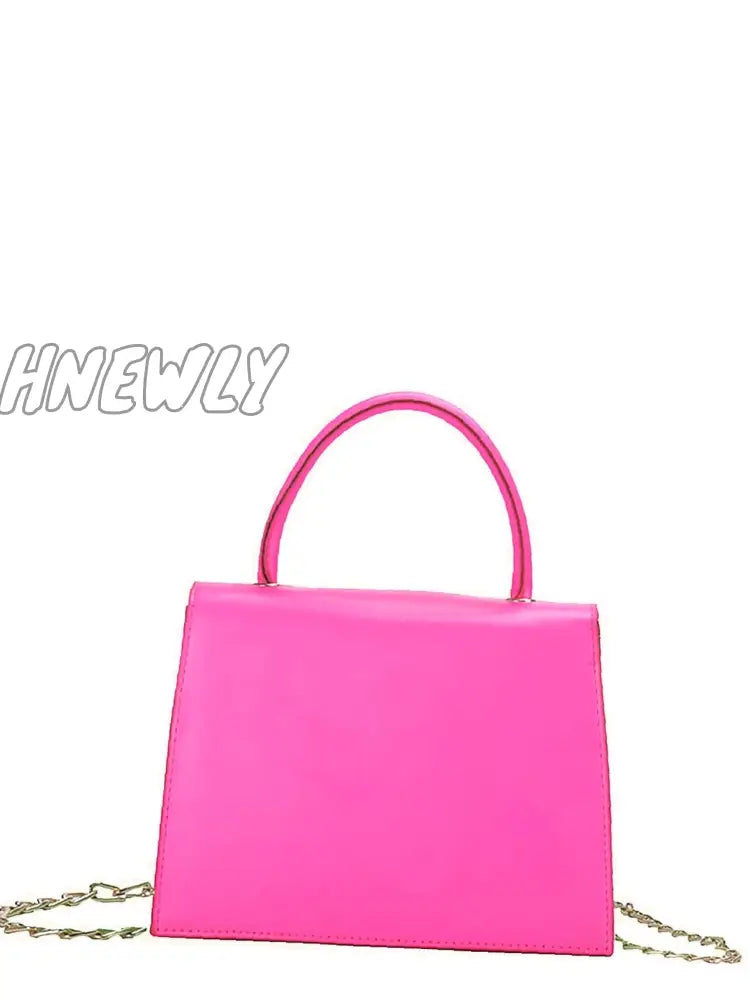 Hnewly - Metal Decor Chain Satchel Bag Women Satchels Women-Satchels