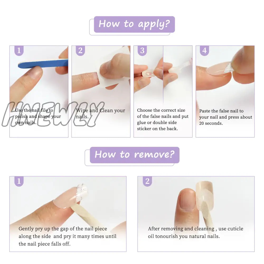 Hnewly Metallic Square Short Length Dating Press On Nails Women Or Girl Artficial Fashion Stick