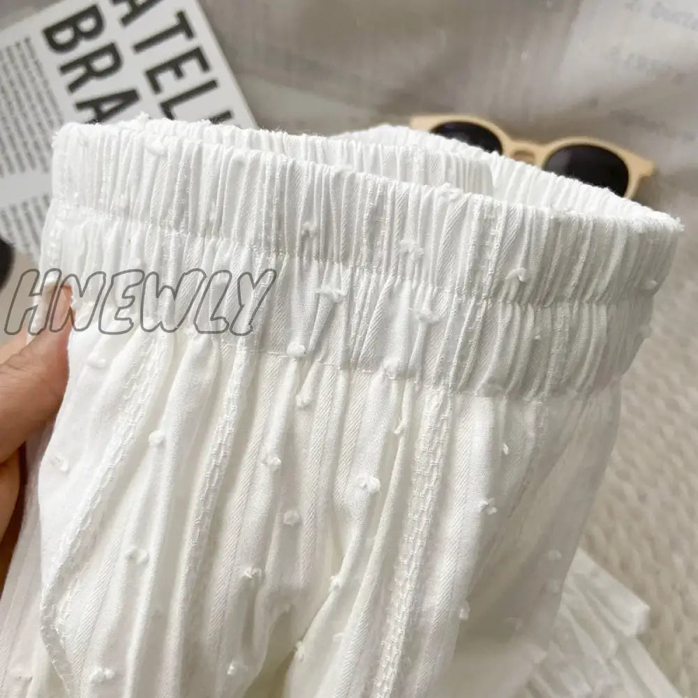 Hnewly Mini Pleated Skirt Women Summer Korean Fashion White Black All Match Ruffles Aesthetic High