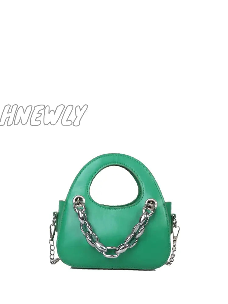 Hnewly - Minimalist Chain Decor Saddle Bag Women Satchels Women-Satchels