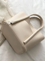Hnewly - Minimalist Pocket Front Bucket Bag Women Satchels Women-Satchels