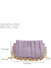 Hnewly - Minimalist Ruched Chain Satchel Bag Women Satchels Women-Satchels