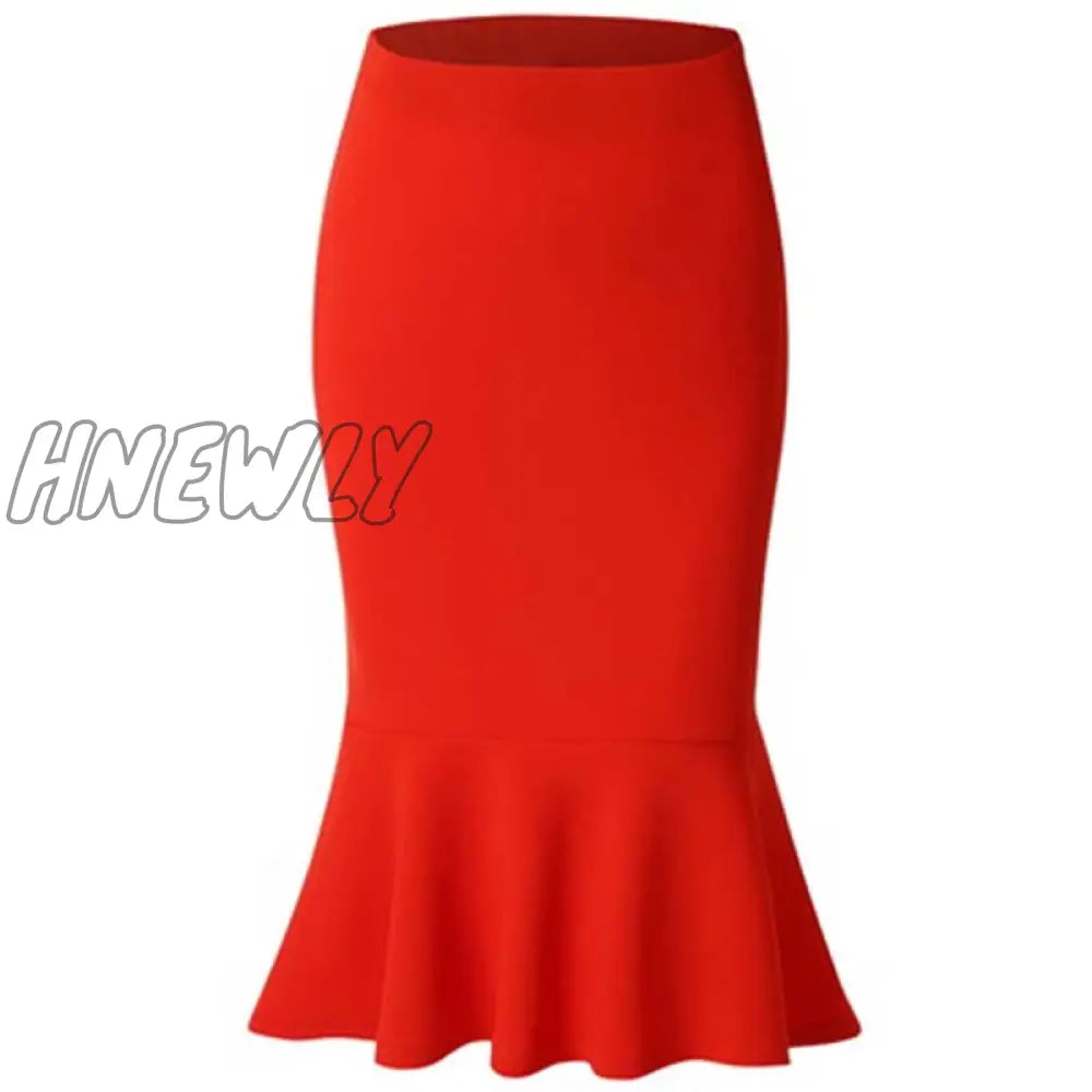 Hnewly New Hot Sale Fashion Women’s Spring Autumn Elastic High Waist Ruffles Skirts Woman Slim