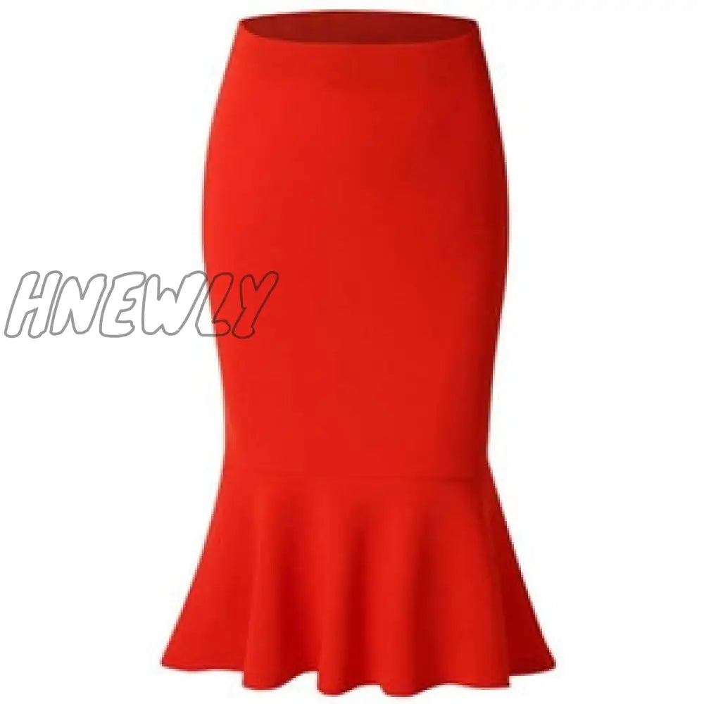 Hnewly New Hot Sale Fashion Women’s Spring Autumn Elastic High Waist Ruffles Skirts Woman Slim