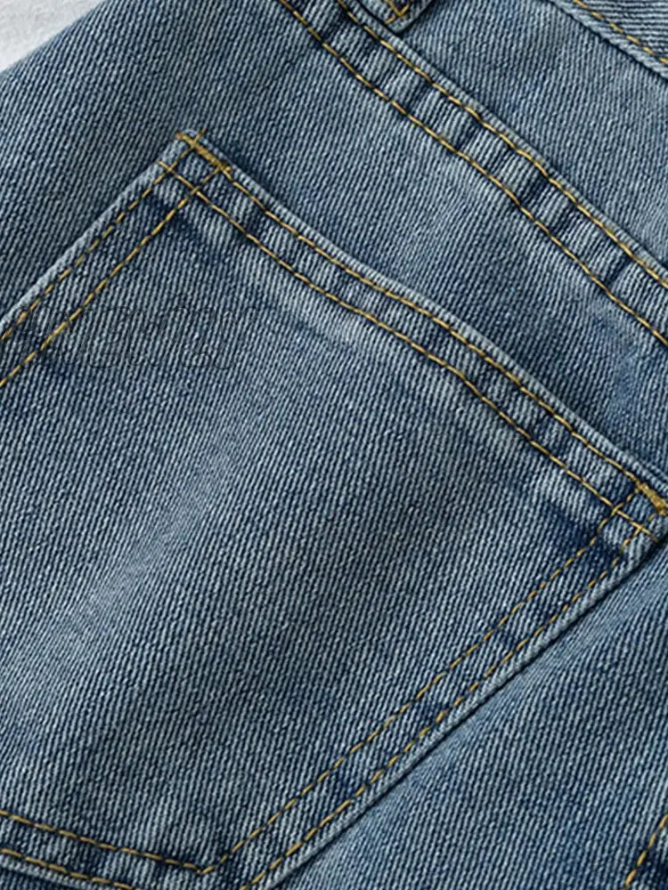Hnewly New Summer Women High Waist Blue Wide Leg Denim Shorts Casual Female Solid Streetwear