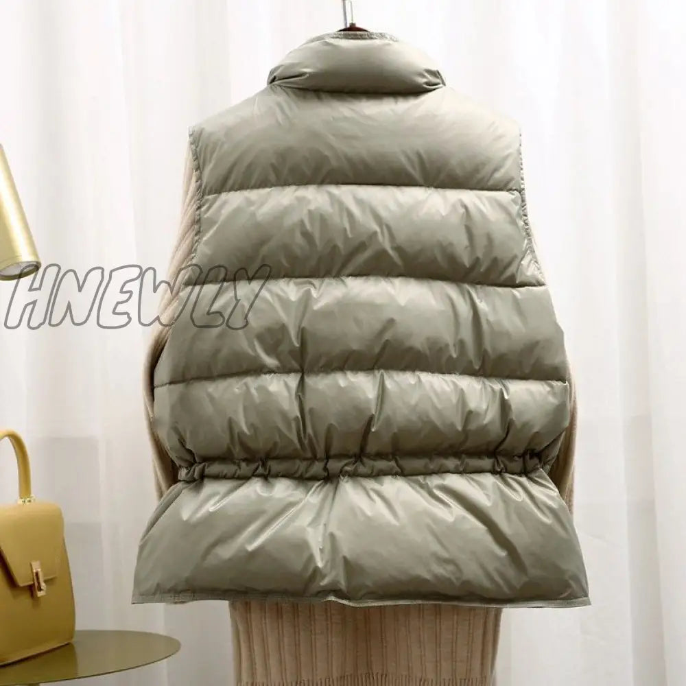 Hnewly New White Duck Down Vest Coat Sleeveless Light Women Bodywarm Windproof Lightweight Warm