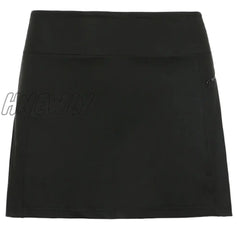 Hnewly New Women High Waist Black Mini Tennis Skirt With Shorts Harajuku A - Line Slim Skort