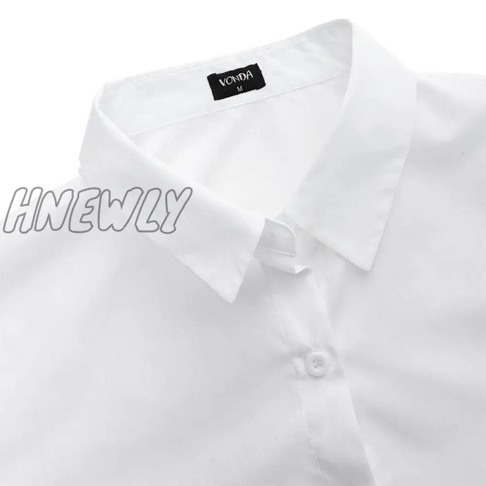 Hnewly New Women Shirts Spring Summer Sexy Turn - Down Collar Flare Sleeve Party Tops Office Shirt