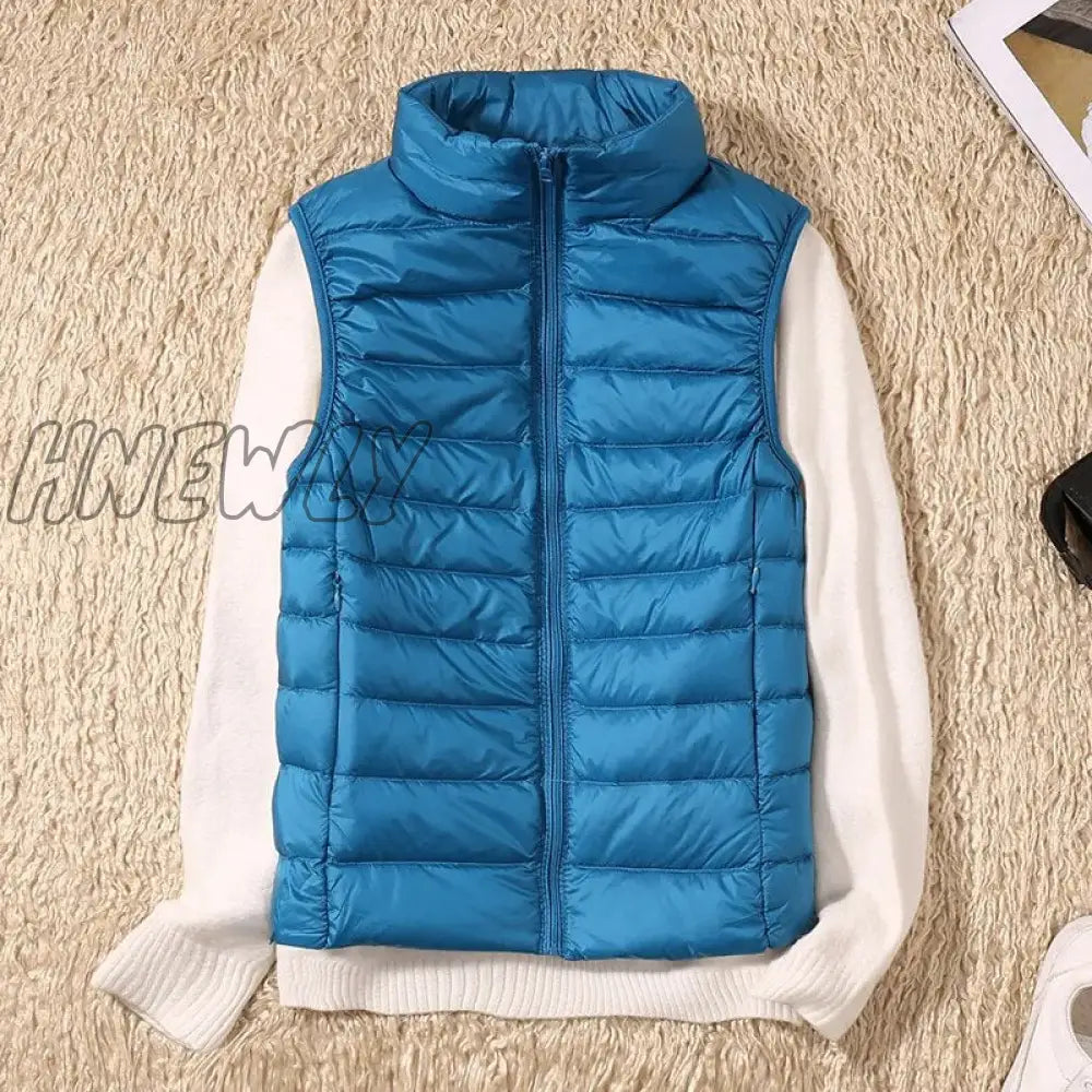 Hnewly New Women Sleeveless Women’s Ultra Light Down Vests Slim Jacket Girl Gilet Plus