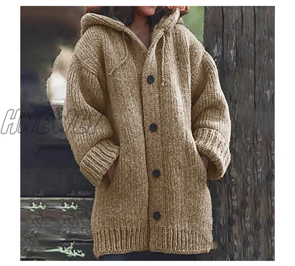 Hnewly New Women’s Cardigans Sweater Coat Warm Coats Loose Wool Knitted Autumn Winter Women Long