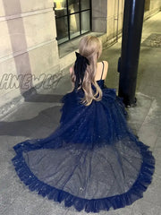 Hnewly North Star Light Dress Sky Blue Skirt Sparkling Cos Lolita Evening Princess Vintage Slightly