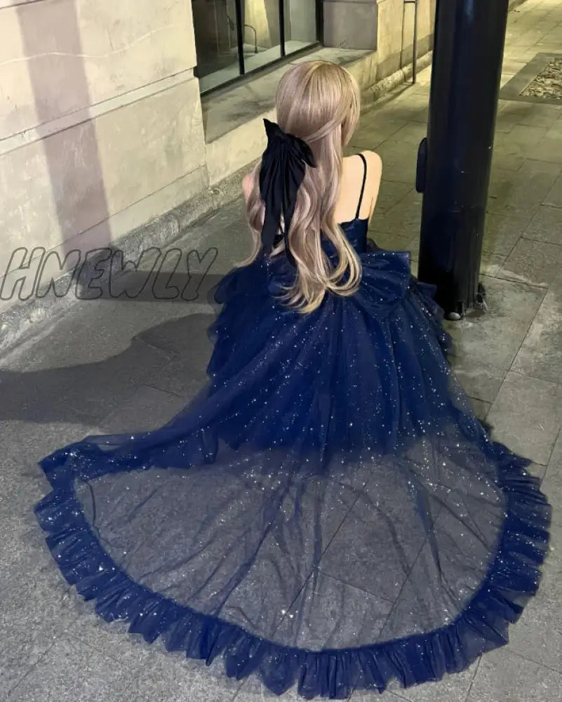 Hnewly North Star Light Dress Sky Blue Skirt Sparkling Cos Lolita Evening Princess Vintage Slightly