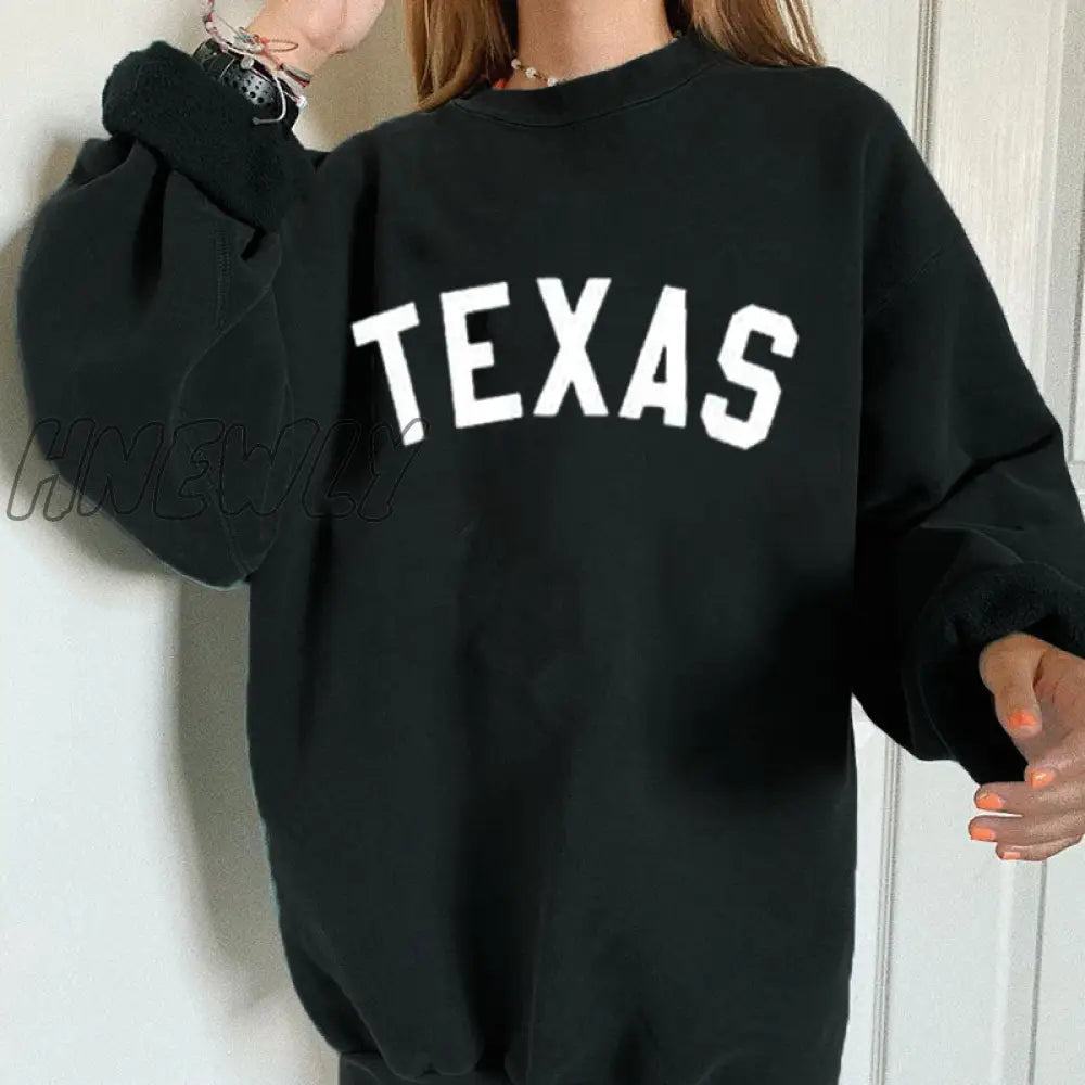 Hnewly Oversized Sweatshirt Women Crewneck Pullover Spring Long Sleeve Letter Clothes For Casual