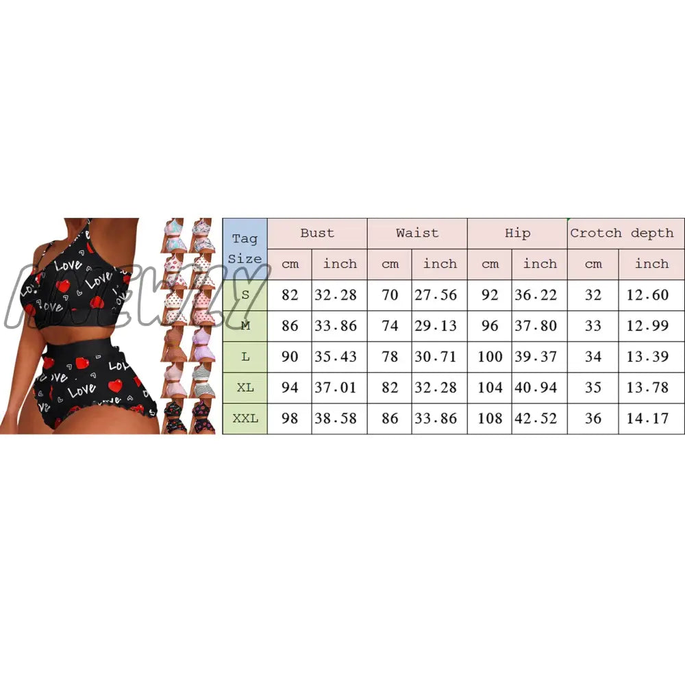 Hnewly Pajamas For Women Women’s 2 Pieces Kawaii Strawberry Print Frill Hem Cami Pajama Set