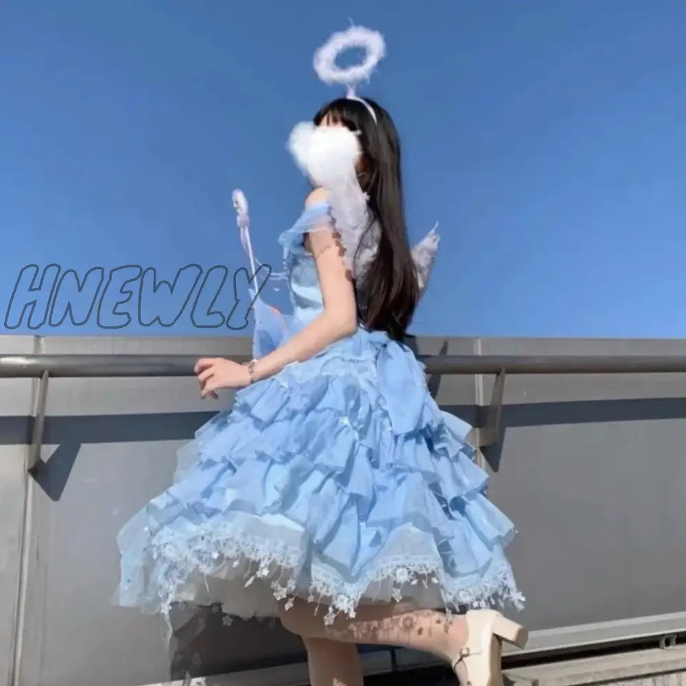 Hnewly Palace Ball Cosplay Elegant Flower Wedding Sweet Girl Lolita Op Bow Pearl Snowflake High