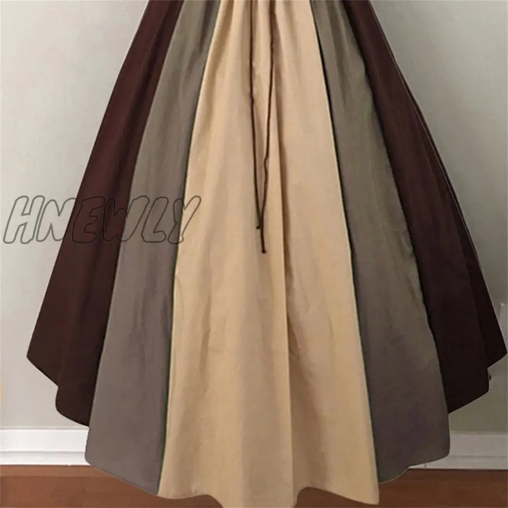 Hnewly Palace Medieval Costume Women Christmas Dress Vintage Victoria Lace Up Carnival Party Long