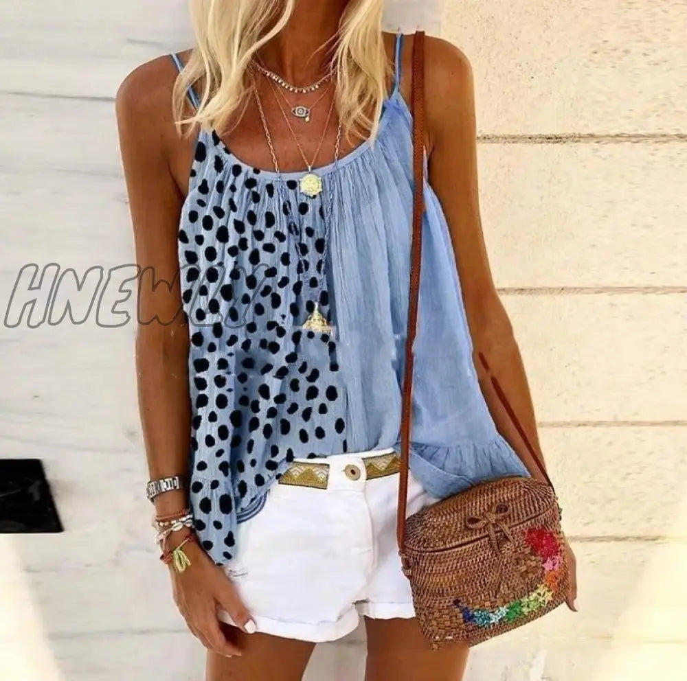 Hnewly Plus Size 5Xl Blouse Women Tank Top New Leisure Casual Shirt Ladies Summer Shirt Sleeveless