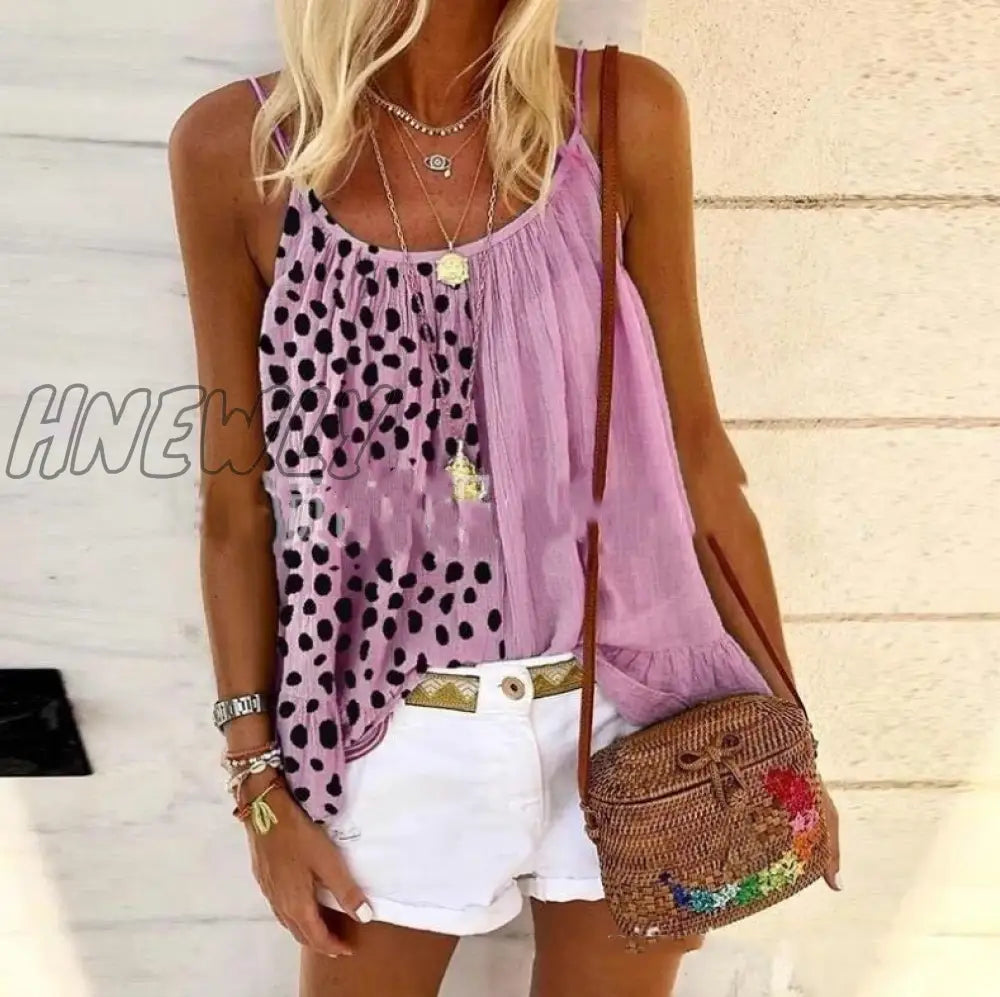 Hnewly Plus Size 5Xl Blouse Women Tank Top New Leisure Casual Shirt Ladies Summer Shirt Sleeveless