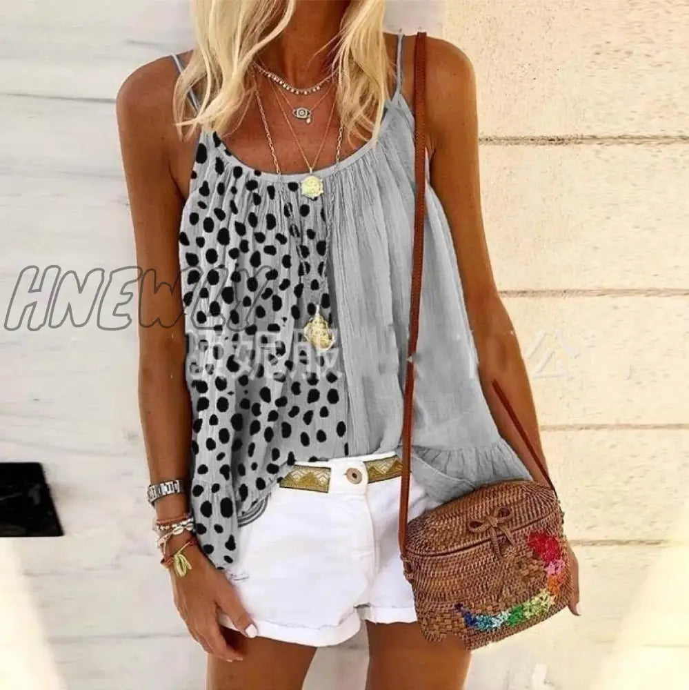 Hnewly Plus Size 5Xl Blouse Women Tank Top New Leisure Casual Shirt Ladies Summer Shirt Sleeveless