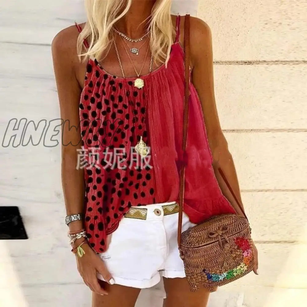 Hnewly Plus Size 5Xl Blouse Women Tank Top New Leisure Casual Shirt Ladies Summer Shirt Sleeveless
