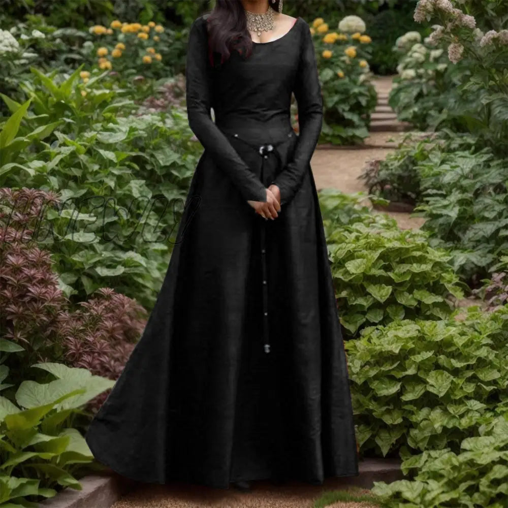 Hnewly Renaissance Full Sleeve Dress Victorian Medieval Costume Women Halloween Cosplay Palace