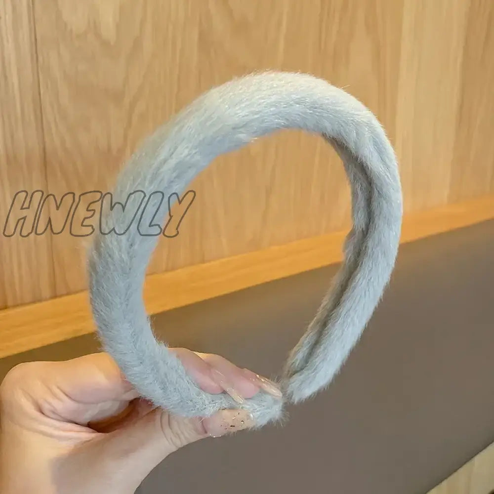 Hnewly Retro Winter Imitation Mink Fur Faux Hairbands Women Girls Plush Widen Thicken Soft Hair