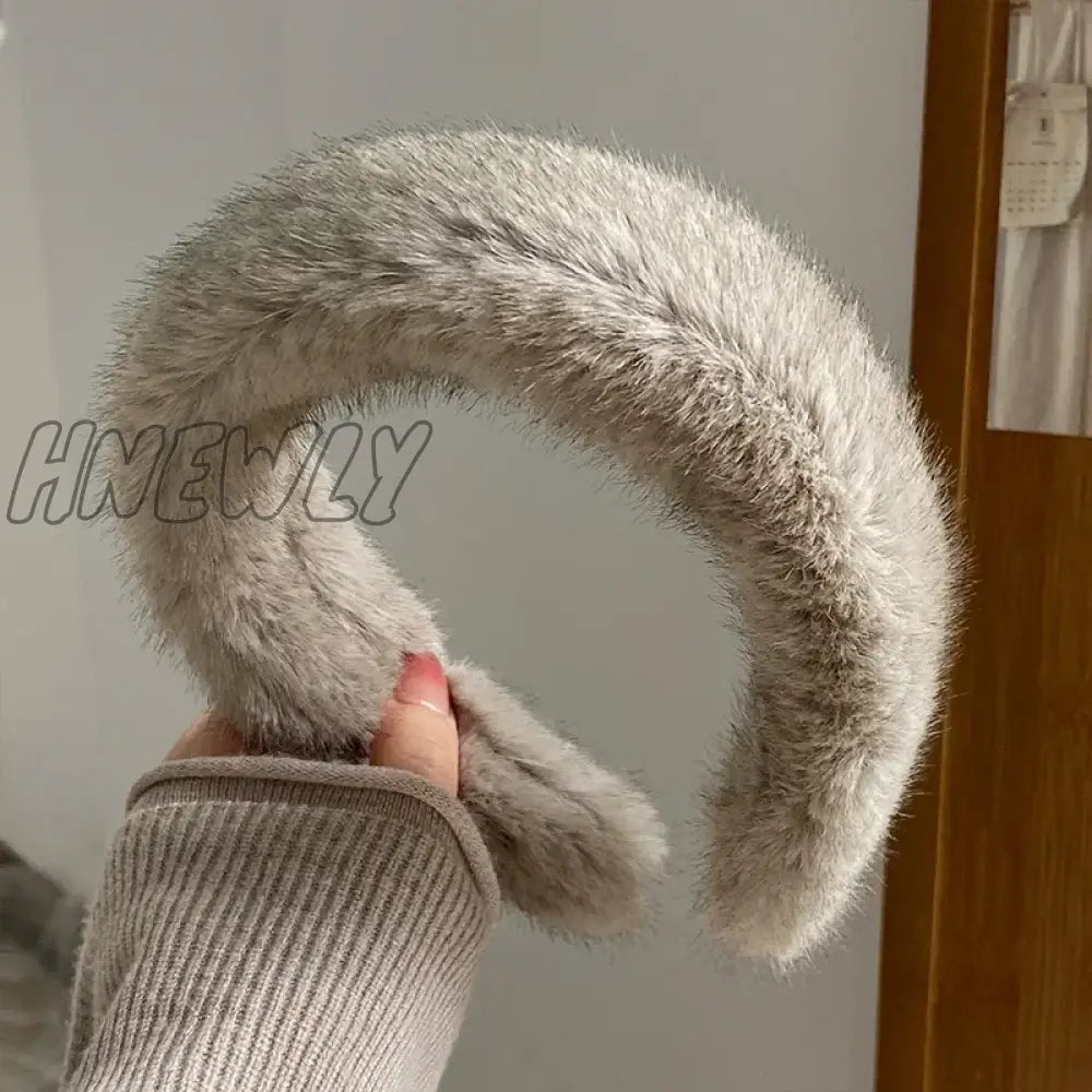 Hnewly Retro Winter Imitation Mink Fur Faux Hairbands Women Girls Plush Widen Thicken Soft Hair