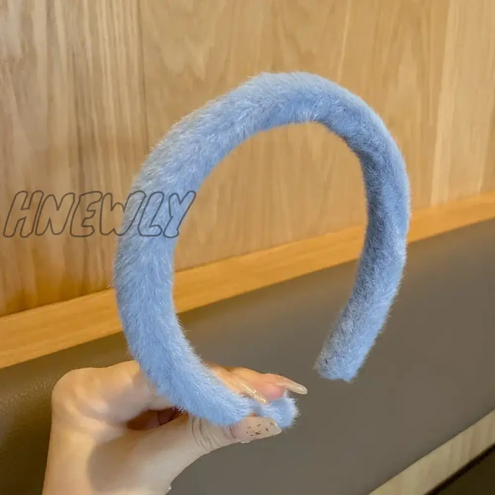 Hnewly Retro Winter Imitation Mink Fur Faux Hairbands Women Girls Plush Widen Thicken Soft Hair