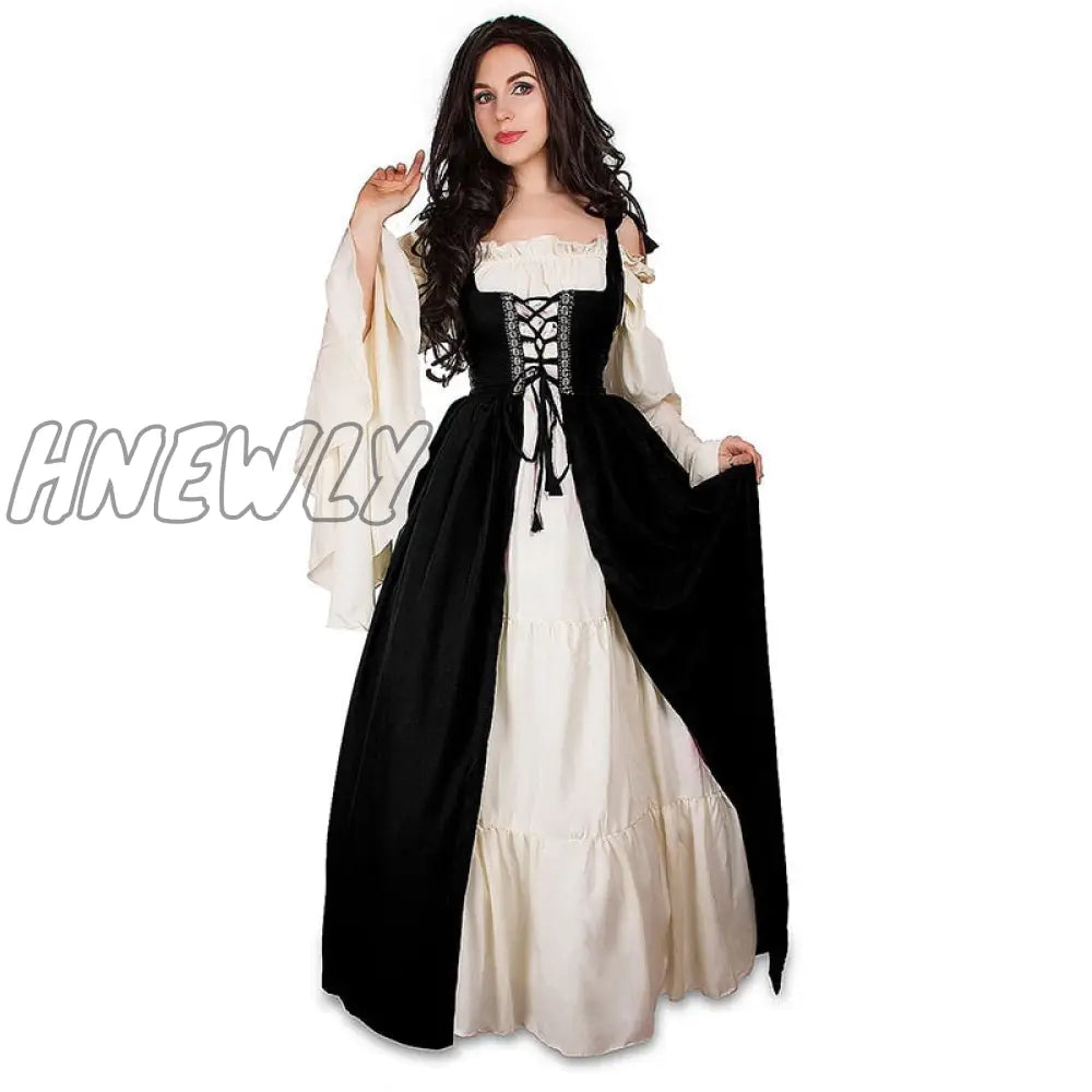 Hnewly S-6Xl Medieval Punk Dress Cosplay Halloween Costumes Women Palace Carnival Party Disguise