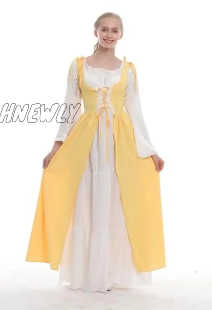 Hnewly S-6Xl Medieval Punk Dress Cosplay Halloween Costumes Women Palace Carnival Party Disguise
