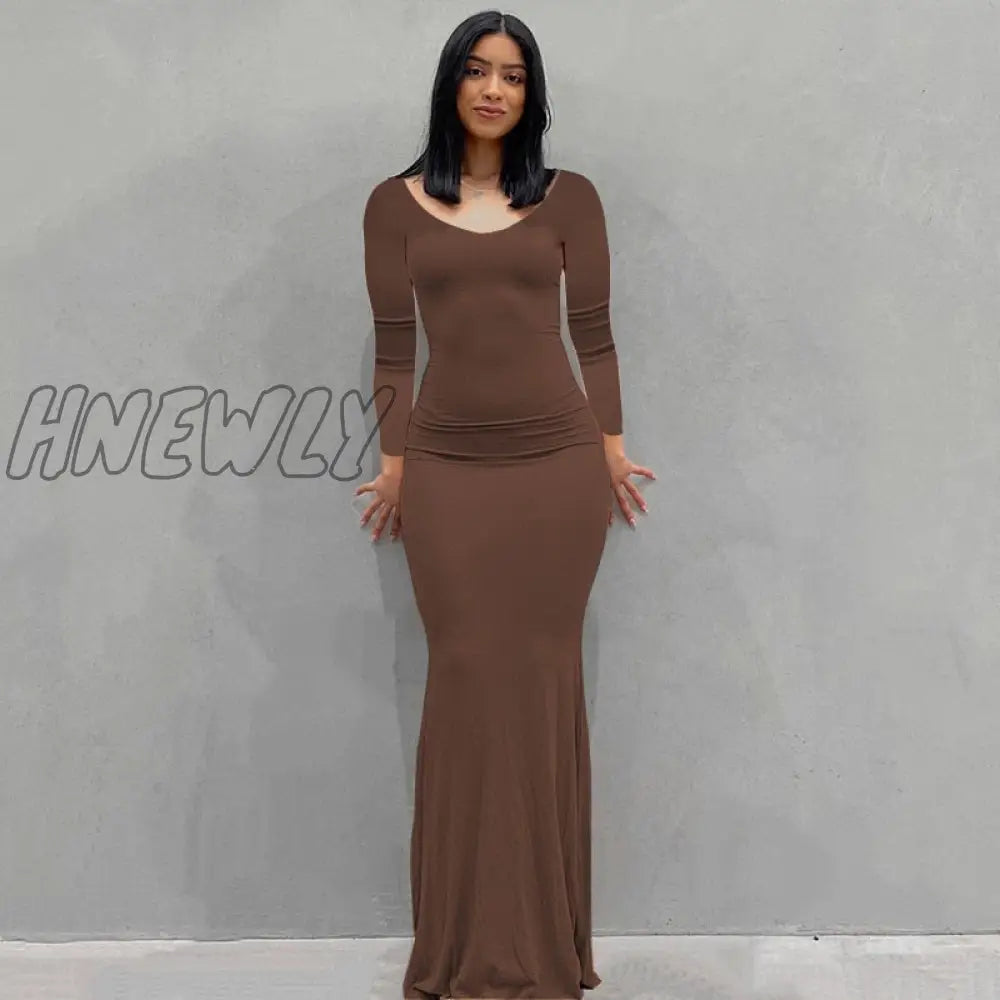 Hnewly Satin Slip Sleeveless Backless Maxi Dress Women Y2K Summer Bodycon Elegant Sexy Outfits